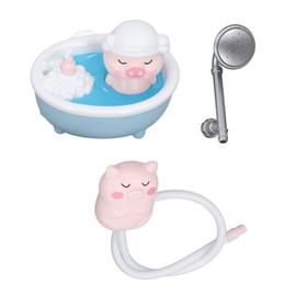 Electric Baby Bath Toy Piggy Shaped Water Spraying Head Endless Fun Shower Water Toy Blue