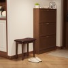 Mansfieler Vanity Stool, Solid Wood Vanity Chair with High-Rebound Sponge
