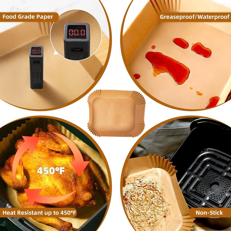 akulife 100PCS Ninja DoubleStack XL 9.5L Air Fryer Liners, Dual