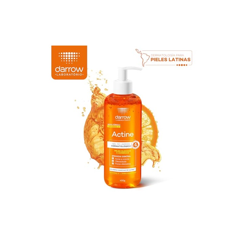 Darrow Actine Gel Limpiador Facial Vitamina C Piel Grasa y