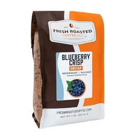 Fresh Roasted Coffee, Decaf Blueberry Crisp Flavored Coffee, 2 lb (32 oz), Medium Roast, Kosher, Whole Bean