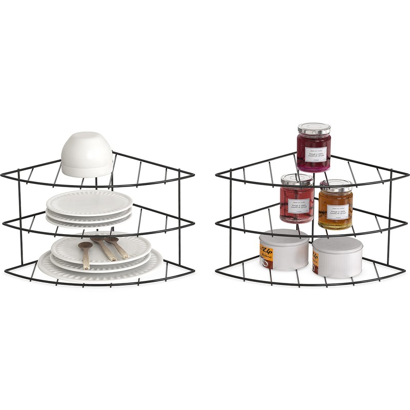 Deco Brothers 3-Tier Counter and Cabinet Corner Shelf Organizer, 2