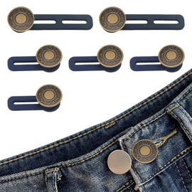 6 Stück Hosenbund-Erweiterung,Hosenknopf-Verlängerung,Elastische Metall-Knopfverlängerung für Hosen, Hosenbund-Verlängerung, Hosenknopf-Verlängerung Bunddehner,für Umstandsmode Jeans Hemd Hosen Kleid