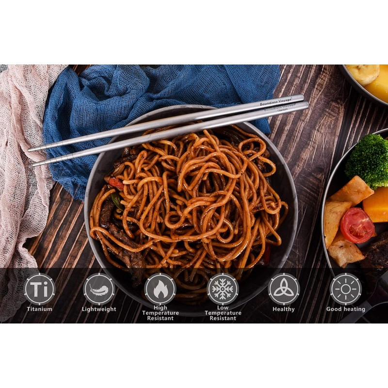 Boundless Voyage Outdoor 230mm Titanium Chopsticks Ultralight Flatware Chopsticks Portable
