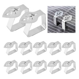 U-Vathing 12Pack Leaf Shape Tablecloth Clips,Picnic Table Clips Stainless Steel Table Cloth Cover Clamps Holder Adjustable Table Cover Clamps for Restaurant Picnics Marquees Weddings Graduation Party