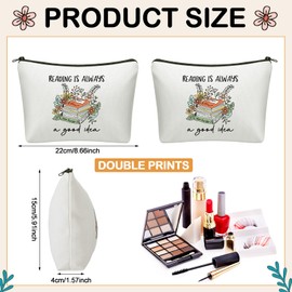 Sunnymove 12 Pcs Book Lover Makeup Bags Book Club Gifts for Women Novelty Bookish Cosmetic Bag with Zipper Pouch for Teen Adult Bookish Librarian Reader Gifts