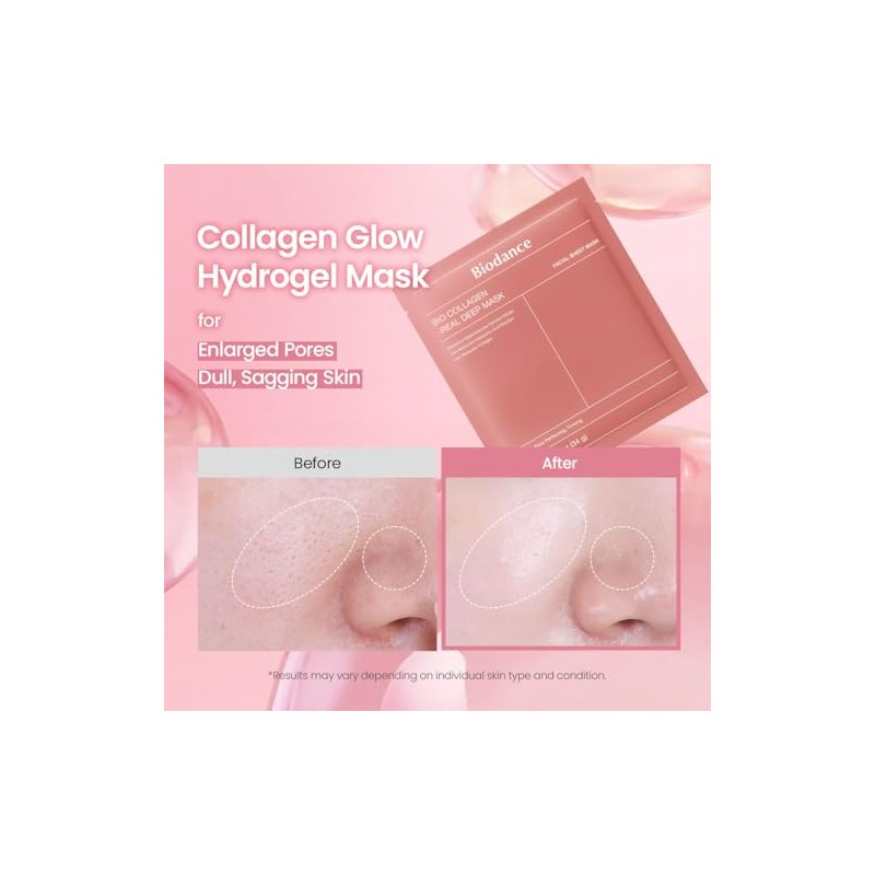 BIODANCE Bio-Collagen Real Deep Mask, Overnight, Pore Eraser, Hydrogel Mask