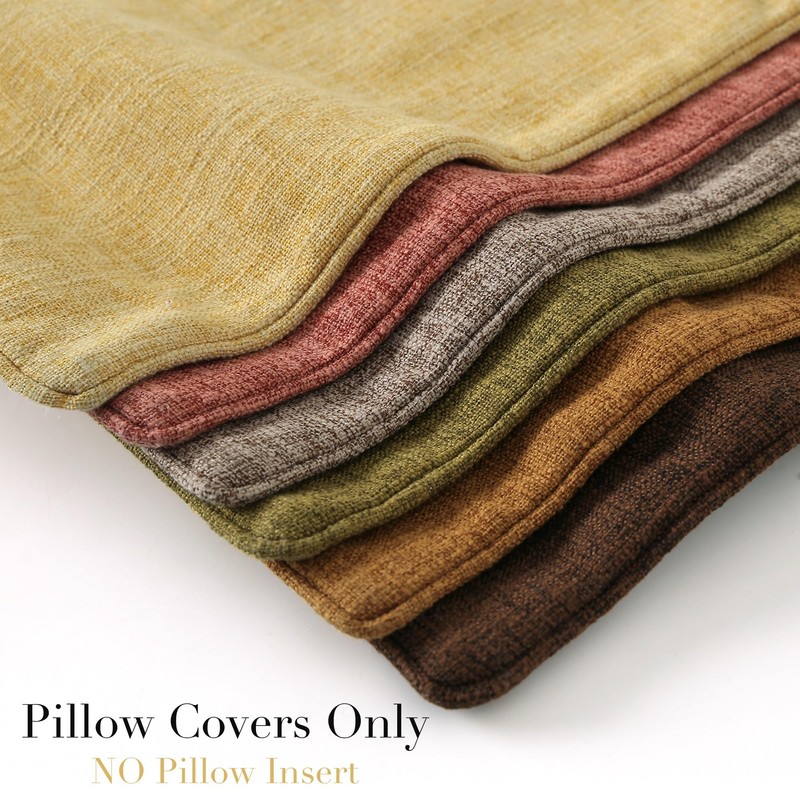 HPUK Pack of 2 Tan Throw Pillow Covers, 18x18 inch