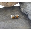 CHICNET Stud Earrings Tiger's Eye Brown Oval 10 mm 925