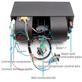 Saihisday 12V Car Truck Under Dash, A/C Air Conditioning Evaporator Assembly, Under-Dash A/C Heat + Cool Unit, 3 Speed 6 Ports for Car Truck