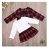 BeQeuewll Conjunto de falda de cuadros para bebés niñas con