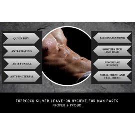 TPCK ToppCock Silver Leave-On Hygiene Gel for Man Parts, 90ml Odor Neutralizer, Male Care Moisturizing Body Hygiene