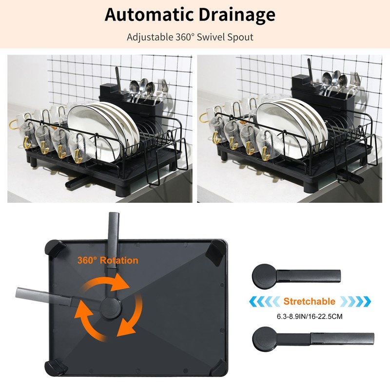ifory Large Dish Drying Rack, Dish Rack for Kitchen Counter,