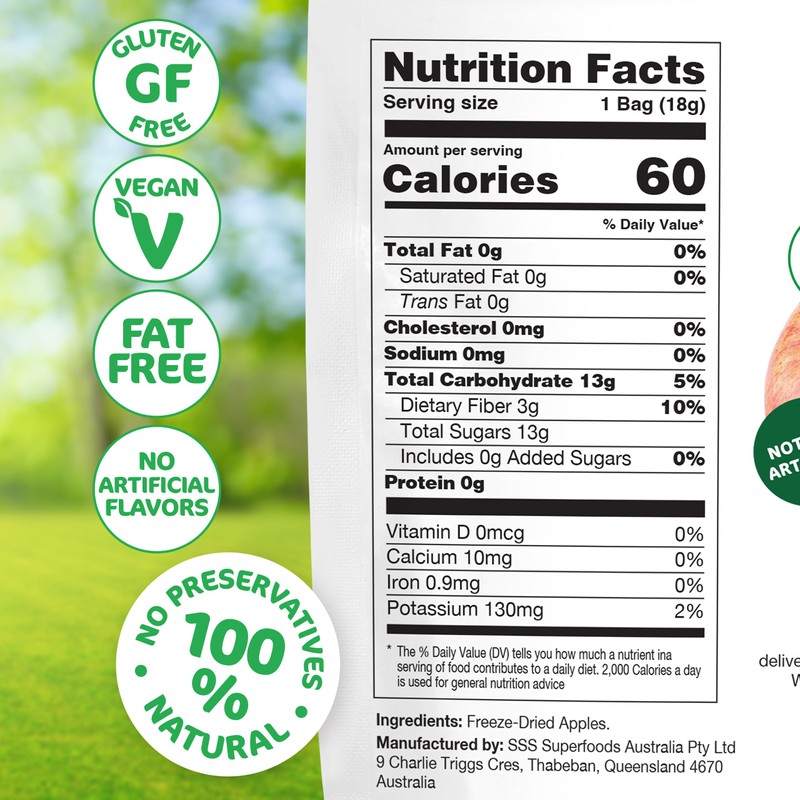 Happles Freeze Dried Apples – 100% Natural, No Added Sugar,