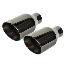 2.5" to 4" NETAMI Exhaust Tip Stainless Steel Double Wall Black Chrome 2 Pack