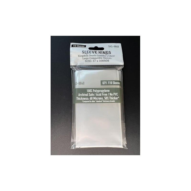 Premium Card Sleeves: 'Kingdom Death Gambler's Chest" Large Compatible Sleeves