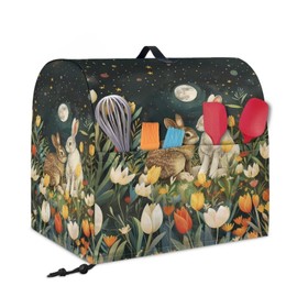 Yorfeemge - Funda mezcladora de ayuda para cocina, diseño de flores, conejo, con asa y bolsillo, accesorios para mezclador de ayuda de cocina