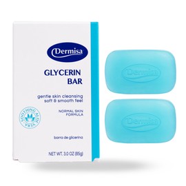 Dermisa Glycerin Bar with Aloe Vera | Helps to Gently Cleanse All Skin Types, Sensitive and Oily Skin | Contains Aloe Vera | NO PARABENS, NO SULFATES, 100% VEGETABLE BASE | 3 OZ | Pack of 2