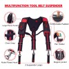 AISENIN Tool Belt Suspenders Construction Work Suspenders with Magnet Pocket,...