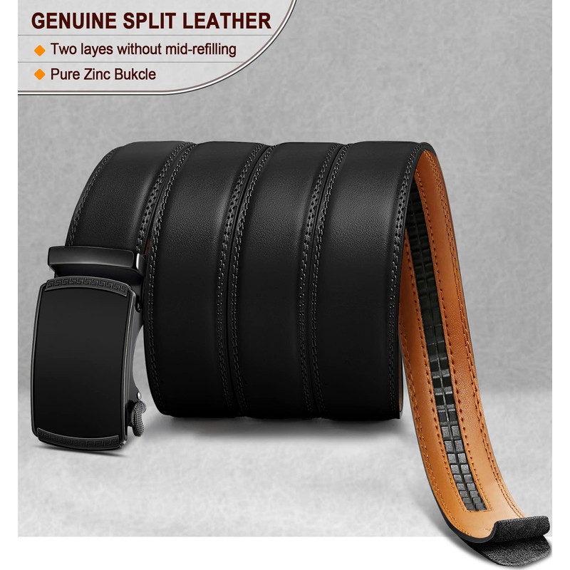 Men's Belts,KEMISANT Ratchet Leather Belt Gift For Gift Mens Dress