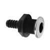 Boat 3/4in Through Hull Scupper Drain Straight Black with Stainless