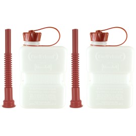 2 x Knitted Fuelf® Plus Clear 1 Litre Compact Mini Reserve Petrol Can with Filling Tube