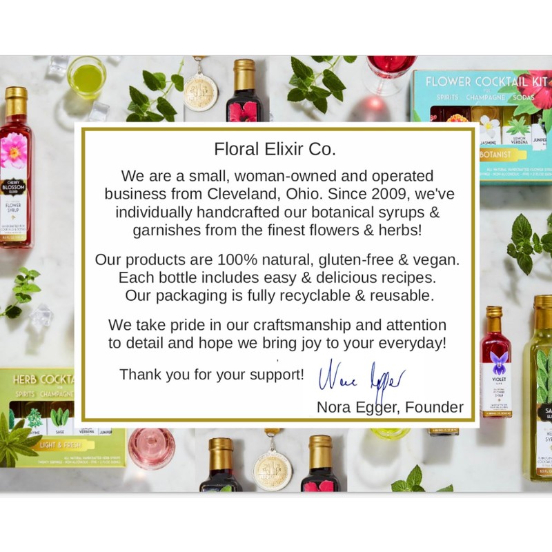 Floral Elixir Co. - All Natural FLOWER Syrup for Cocktails