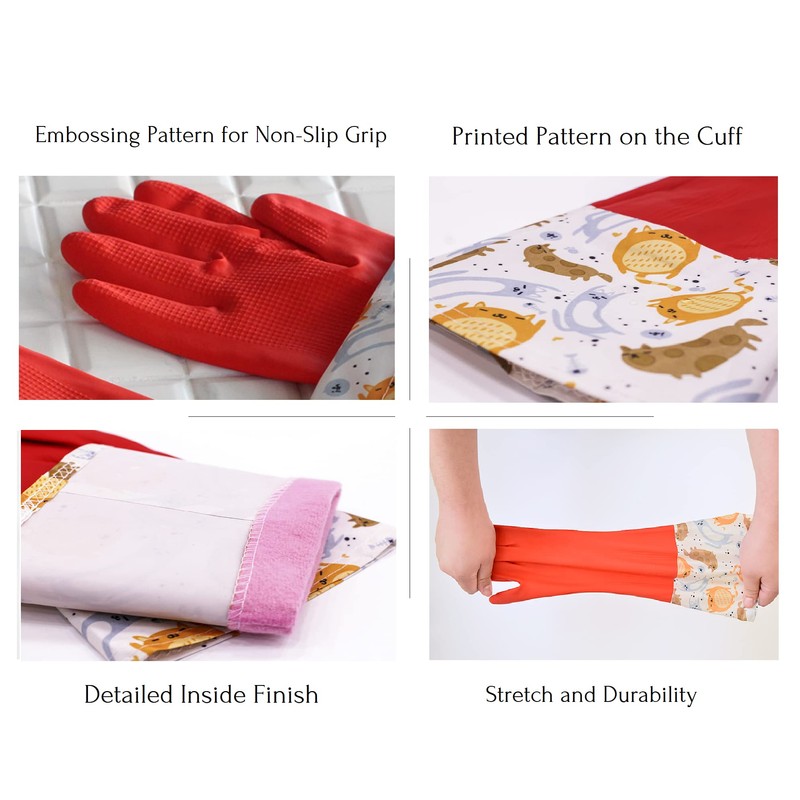 Myungjin Fleece-Lined, Flock Lining, Insulated Medium Cuff, Reusable Waterproof Household