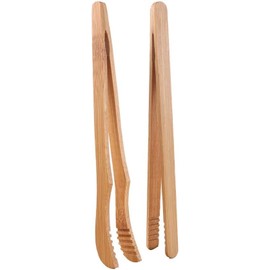 2Pcs Bamboo Toaster Tongs 6.6in/7in Long Tongs Food Clip Kitchen Tongs for Tea Bread Pickle BBQ Salad,Cooking and Holding(1straight and 1bent)Cooking Utensil,Cooking Tongs,Kitchen Utensils and Gadgets