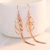 Rose Gold Drop Earrings for Women, Statement Tassel Long Dangle