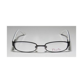 Thalia Moda Womens/Ladies Rxable Newest Season Designer Full-rim Spring Hinges Eyeglasses/Eyeglass Frame (46-16-125, Black / White)