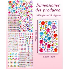 12 Diamantes Para Pegar Con 3228 Piedras Brillantes, Brillos Para Decorar, Adhesivos Decorativos Para Manualidades, Proyectos De Arte Y Decoración Del Hogar, Material De Poliestireno, Papel Y PET