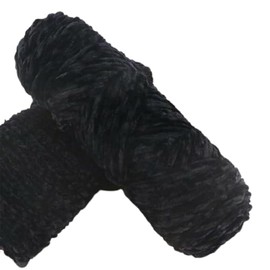 Yarn Velvet Knitting Yarn Soft Crochet Ball Craft Multi Colors, Ideal for Beginners, Kids Crafts (Black)