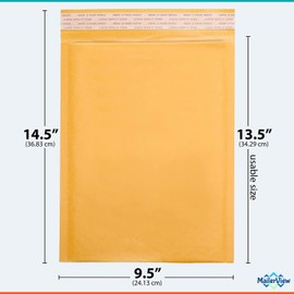 Large Kraft Bubble Mailers 9.5x14.5 inch #4 | Self Seal Padded Envelopes Cushioned Bubble Mailer | Usable Size 9.5x13.5 | Lightweight mailing Shipping Bags | 100 Pack Bulk | USA Made