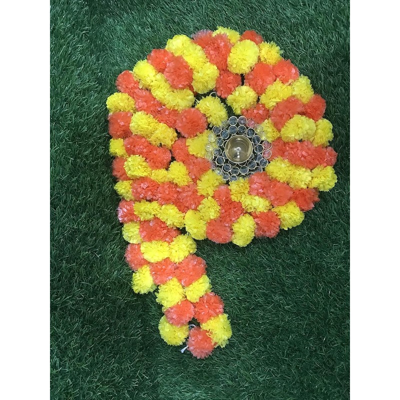 Artificial Flower Marigold Flower Garland 5 String Party Genda phool
