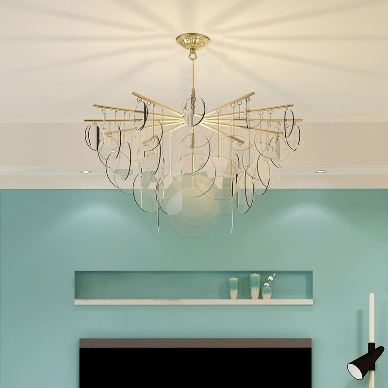 IMIKEYA Ceiling Canopy Vintage, Brass Chandelier Canopy Ceiling with Hooks,