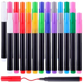 XOYTN 24pcs Chalk Pens for blackboards，12 Colours Fine Tip Wipeable Liquid Chalk pens Dry Erase Chalkboard Pens for Glass Window Menu Board Signs Drawing Writing