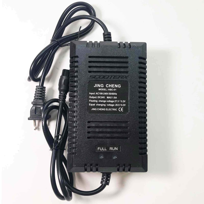 ScooterX 24 Volt Charger 1.6 amp 3 Prong Socket fits