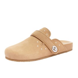 Coach Women's Blake Suede with Rivets Clog, Peanut, 10