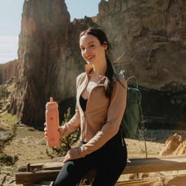 BOTTLE BOTTLE 24 oz sports water bottle stainless steel insulated water bottle with straw and pills holder (salmon)