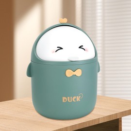 Gowkeey Table Bin with Lid, Cute Cartoon Rubbish Bin, Cute Cartoon Table Rubbish Bin, Small Rubbish Bin, Children's Room, Rubbish Bin, Small Waste Paper Basket, Table Trash Bin, Small Waste Paper