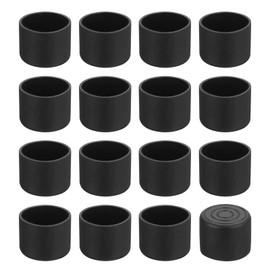 sourcing map 18Pcs Chair Leg Caps, Fit OD 32mm (1-1/4 Inch) Non-Marking PVC Chair Leg Tips Non-Slip Chair Leg Floor Protectors Round Table Covers End Caps for Furniture, Black