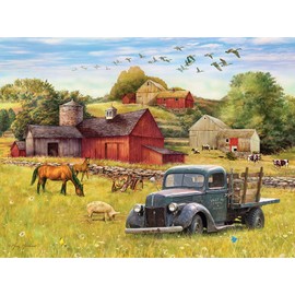 Cobble Hill 275 Piece Easy-Handling Puzzle - Summer Afternoon on The Farm - Sample Poster Included