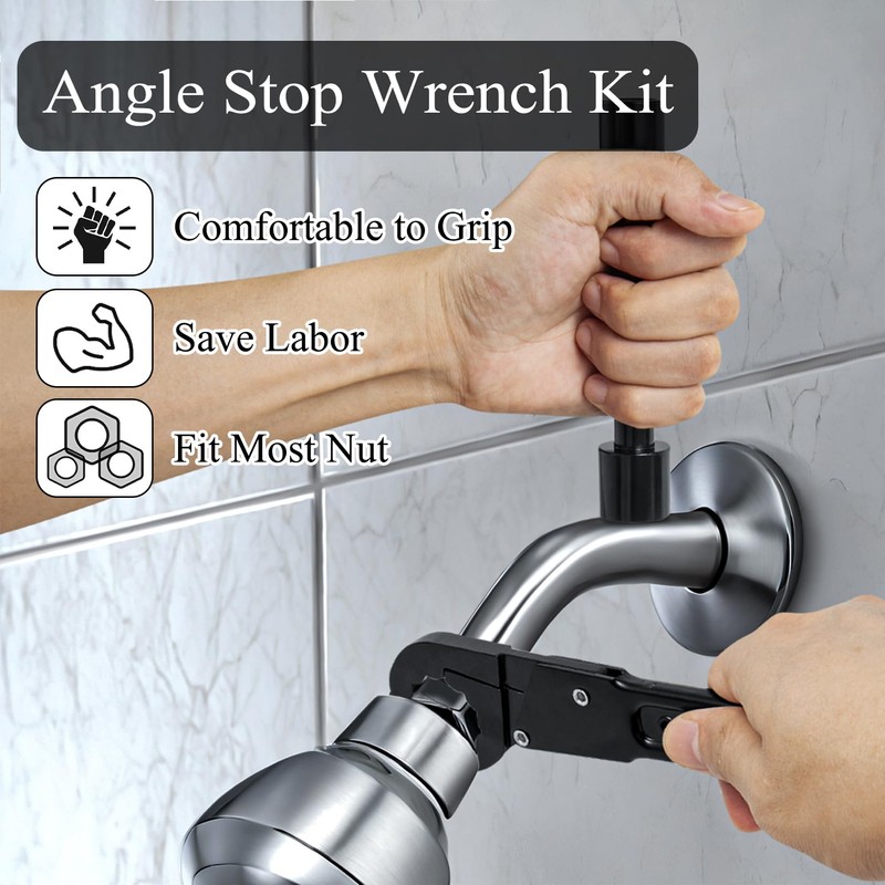 cotaour Angle Stop Wrench Kit, Plumbing Tools, Angle-on Wrench Plumber