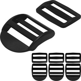 Slider Buckle for 2" Webbing Strap: 4 Set Ladder Lock Buckles and Tri-glide Slide Fit 2 inch (50 mm) Wide Nylon Web Straps, Adjustable Quick Release Plastic Adjuster Clips Replacement Heavy Duty