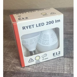 IKEA RYET LED BULB E12 200 Lm 2.2 Watt - 2 Pack - 203.887.31 NEW