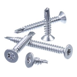 SECCARO Blechschraube mit Senkkopf 4,2 x 19 mm, Edelstahl C1, Bohrspitze, ISO 15482 / DIN 7504, TX/Innensechsrund, 200 Stück