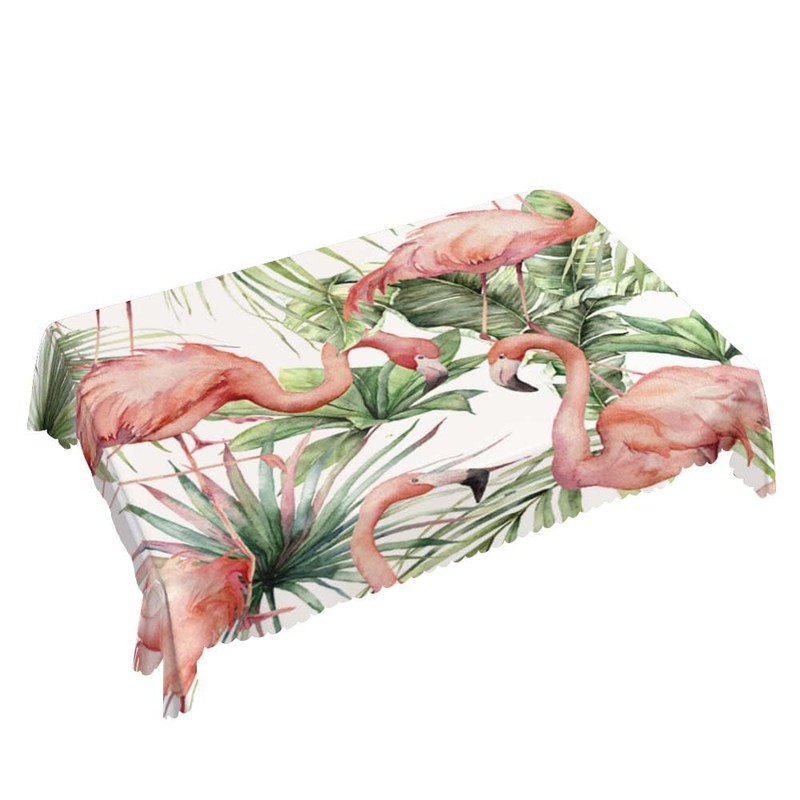 Walmsco Tablecloth Pink Flamingo Tropical Jungle Decor For Dining Room