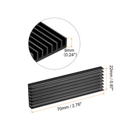 sourcing map 1 Pack M.2 2280 Nvme SSD Heatsink Cooler with Thermal Pad Alloy Aluminum Heat Sink Cooling Sink for PC Laptop, 70x22x6mm, Black