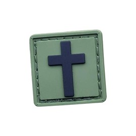 Mini 1x1 Christian Cat Eye PVC Patch (OD Green) Tactical Morale Patch Compatible with Velcro for Backpacks Hats and MOLLE Gear